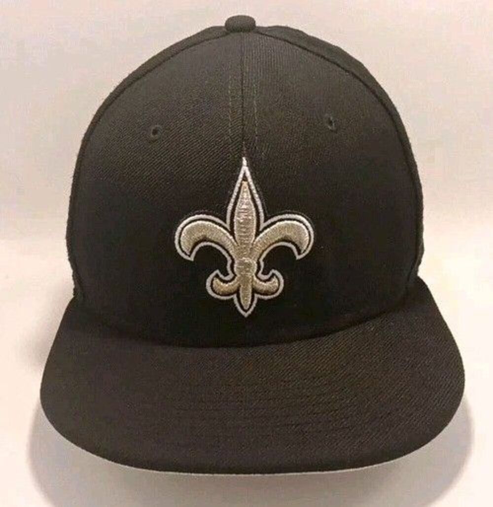 New Orleans Saints Mens 7 5/8 New Era Fitted 59fifty NFL Football Wool Cap Hat